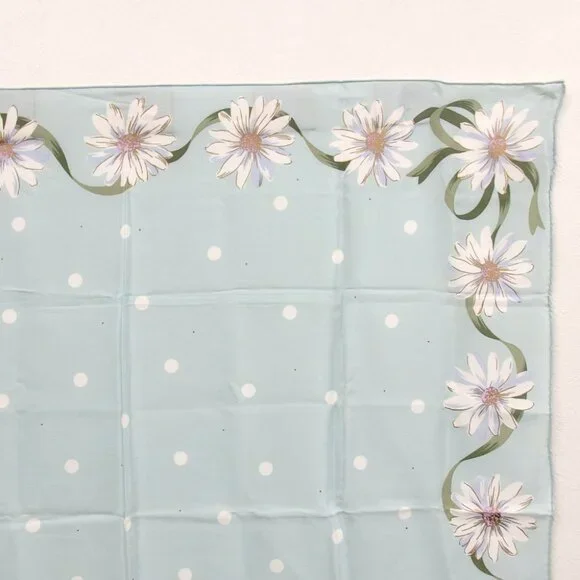 Authentic Christian Dior Floral scarf silk [Used] - Picture 3 of 6